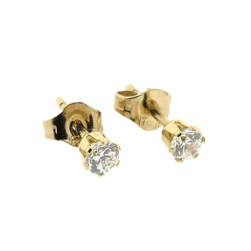Image 7 of Gold stud earrings with zirconia