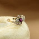 Image 2 of Gold ring with ruby ​​and diamond | 0.22 ct.