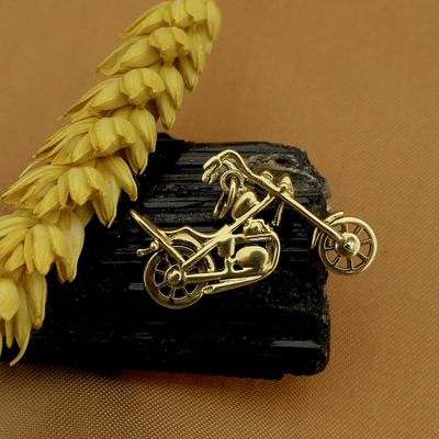 Image 2 of Gold motorcycle pendant | Chopper