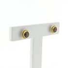 Image 3 of Gold stud earrings with garnet