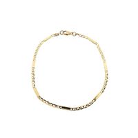 Gold subtle Figaro link bracelet | 18.5 cm
