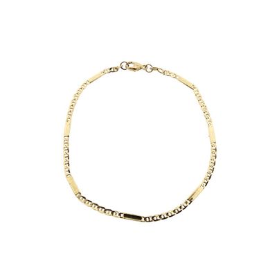 Image 1 of Gold subtle Figaro link bracelet | 18.5 cm