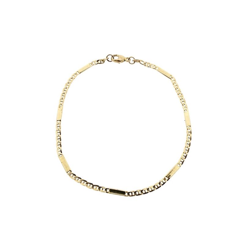 Image 1 of Gold subtle Figaro link bracelet | 18.5 cm