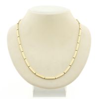 Gold bar link necklace; 46.5 cm