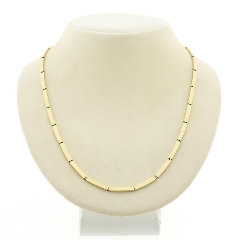 Image 1 of Gold bar link necklace; 46.5 cm