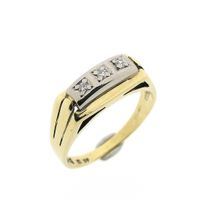 Gold bicolor ring with diamond 0.03 ct.