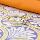 Image 7 of Gold solitaire ring with diamond; 0.05 ct.