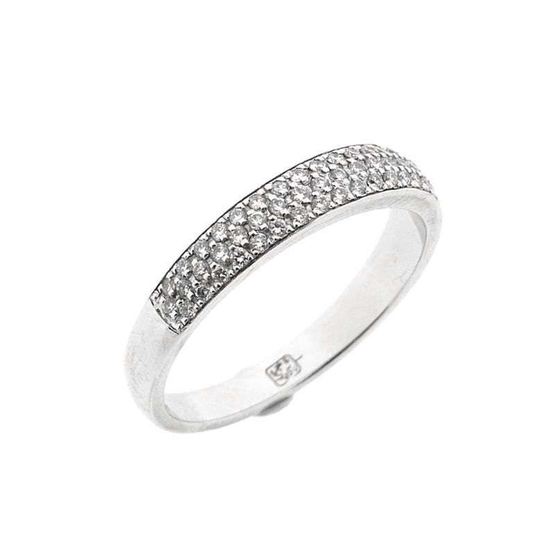 Image 7 of White gold ring with diamonds; Approx. 0.79 ct.