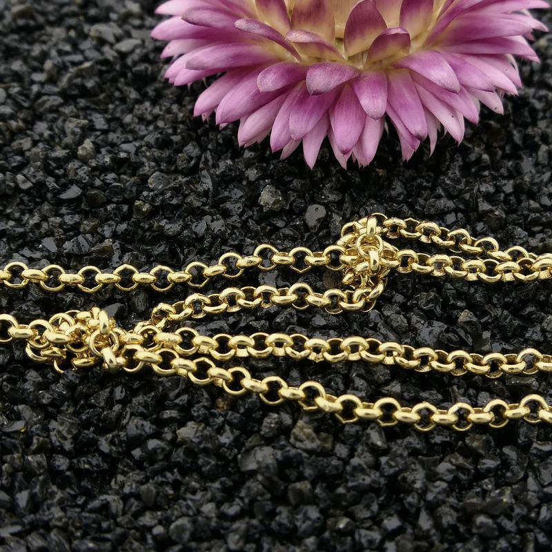Afbeelding 2 van Gouden jasseron schakelketting 
