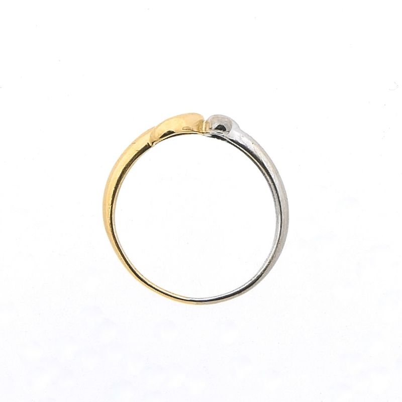 Image 9 of Two-tone gold solitaire ring with diamond; 0.005 ct.