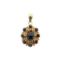 Vintage Gold Pendant with Garnet; 14 Karat