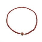 Image 3 of Blood coral bead necklace with gold clasp; Antique | 43.5 cm