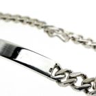 Image 3 of Silver flat gourmet bracelet with engraving plate | 20 cm