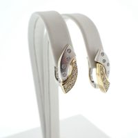 Two-tone gold earrings with zirconia