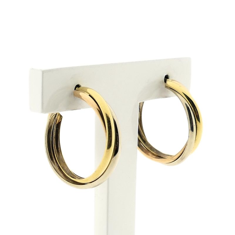 Image 2 of Tricolor gold twisted earrings