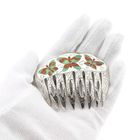 Image 6 of Vintage Silver Hair Comb with Butterflies