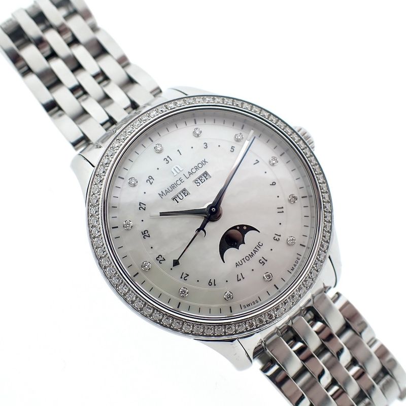 Image 7 of Maurice Lacroix Les Classiques Moonphase; Automatic watch with diamonds