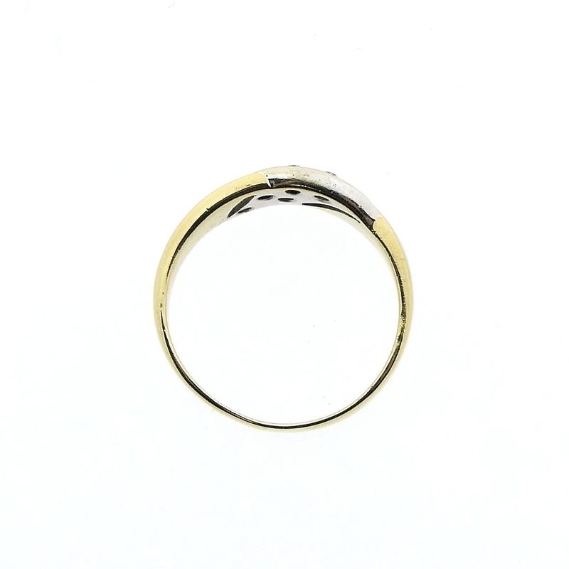 Image 5 of Two-tone gold ring with diamond; 0.15 ct.