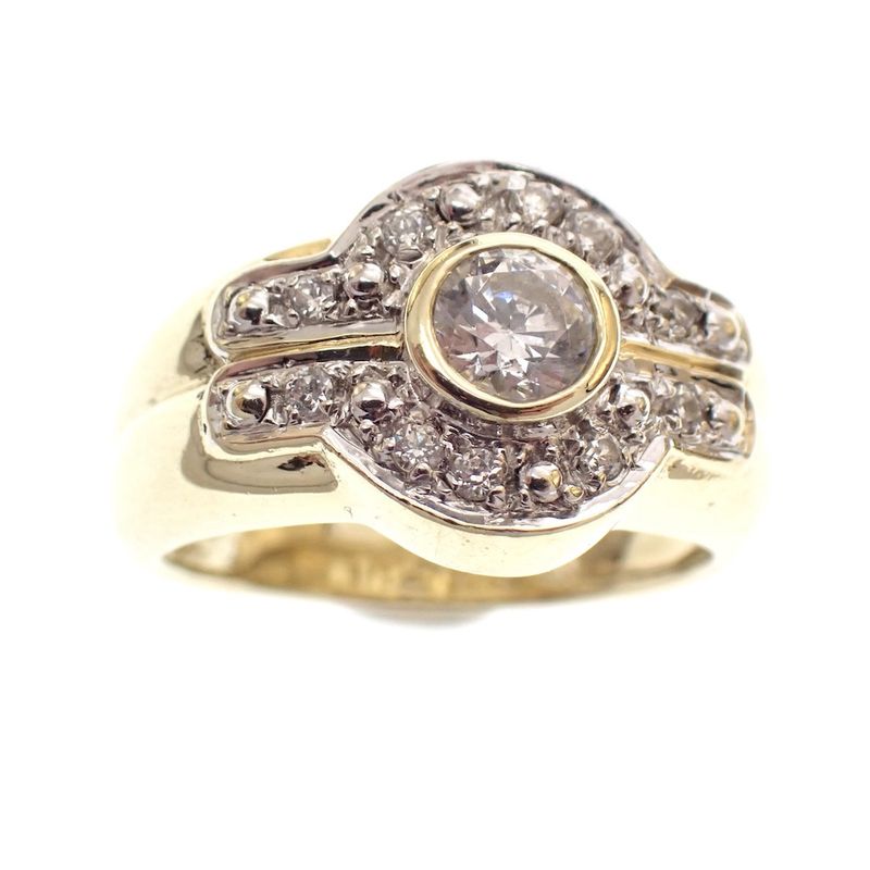 Image 3 of Gold pinky ring with zirconia