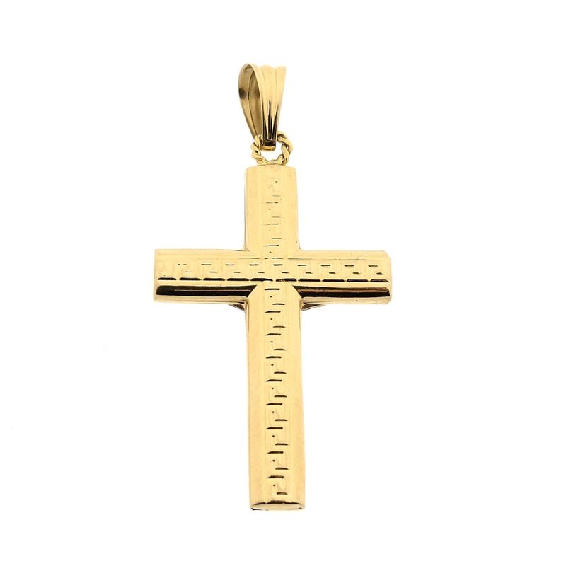 Image 6 of Bicolor Gold Pendant of a Cross with Corpus