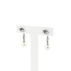 Image 4 of White Gold Earrings with Pearl & Diamonds