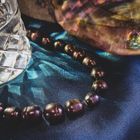 Image 2 of Gold pearl necklace; Tahitian pearls | 43 cm