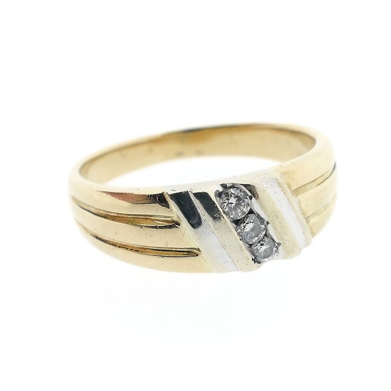 Image 4 of Two-tone gold fantasy ring with 0.21 ct diamond.