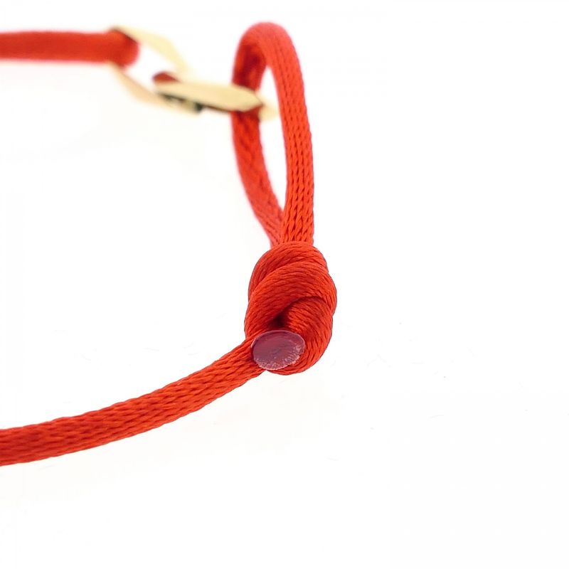 Image 5 of Forever Knots® Handmade Red Satin Bracelet with Gold Link