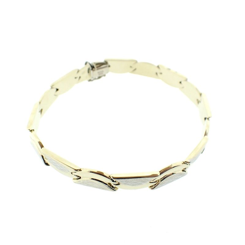 Image 3 of Two-tone gold bracelet with fantasy links | 19.5 cm