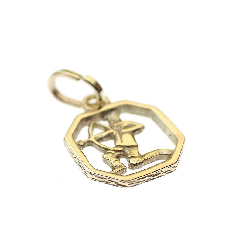 Image 3 of Gold zodiac sign pendant; Sagittarius