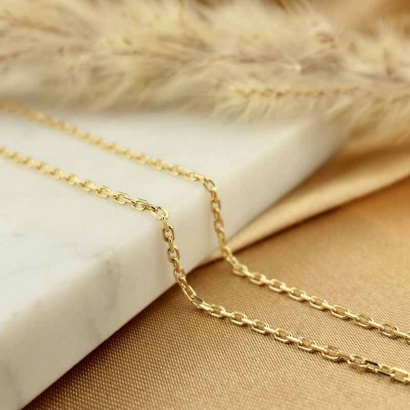 Image 2 of 18K Gold Anchor Link Chain | 40cm