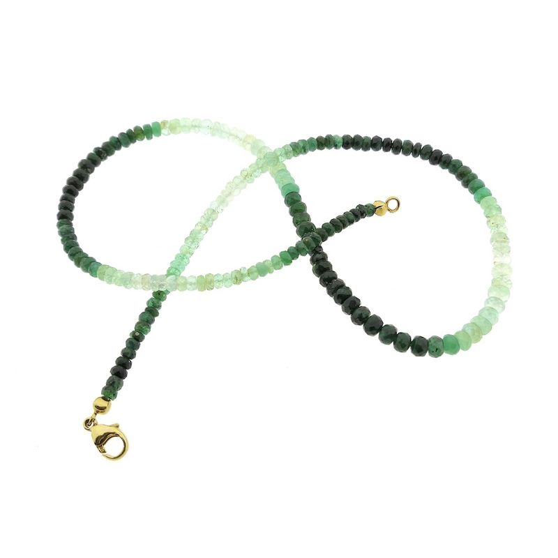 Image 7 of Emerald bead necklace with gold clasp