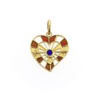 Image 1 of Gold heart pendant with colored enamel