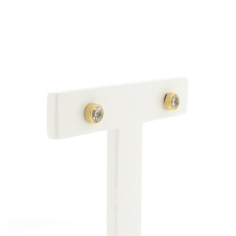Image 3 of Gold stud earrings with zirconia