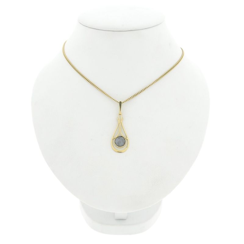 Image 3 of Vintage gold pendant with hematite