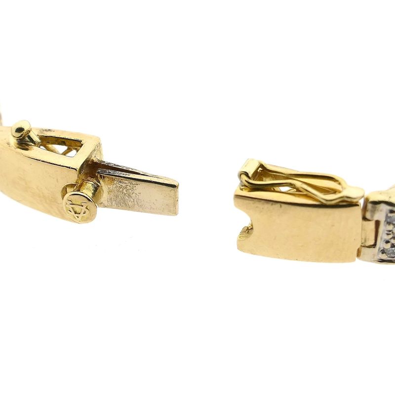 Image 6 of 18K Bicolor Gold Link Bracelet with Diamonds; 1.055 ct.