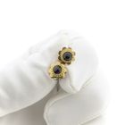 Image 10 of Gold stud earrings with garnet