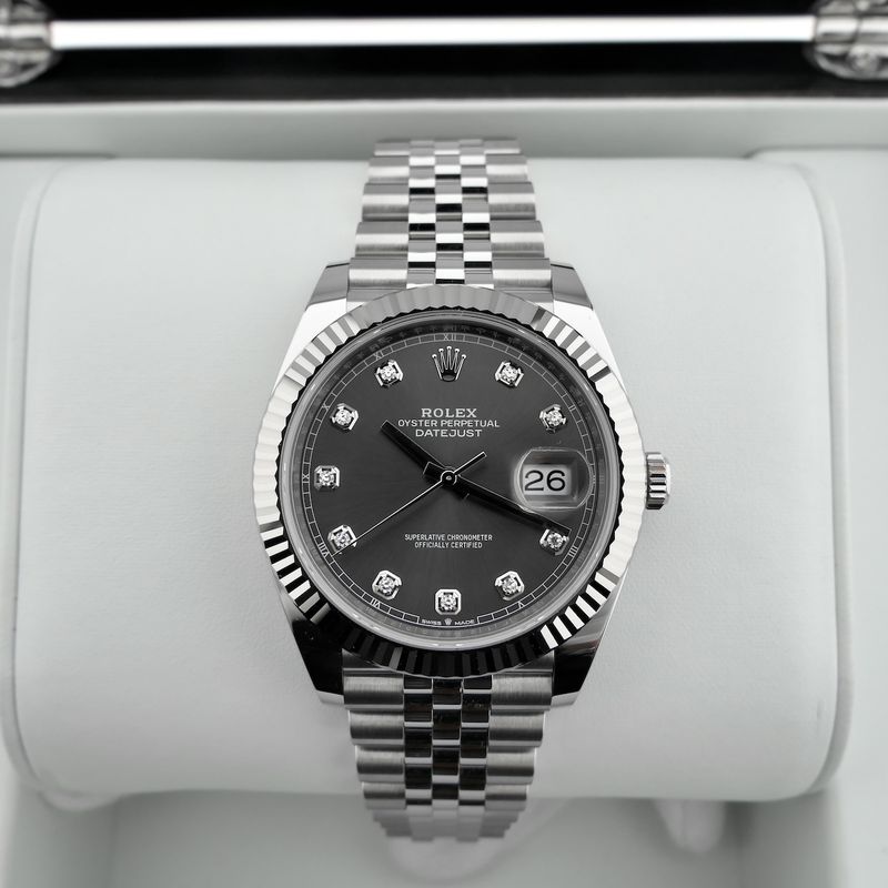 Image 18 of Rolex Datejust 41mm 'Rhodium Diamond Dial' 126334; Automatic men's watch