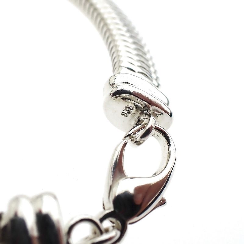 Image 7 of Silver wide snake link bracelet | 18 cm