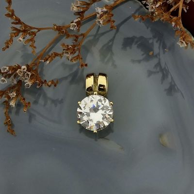 Image 2 of Gold subtle pendant with large zirconia