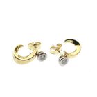 Image 1 of Bicolor gold stud earrings with diamond 0.20 ct.