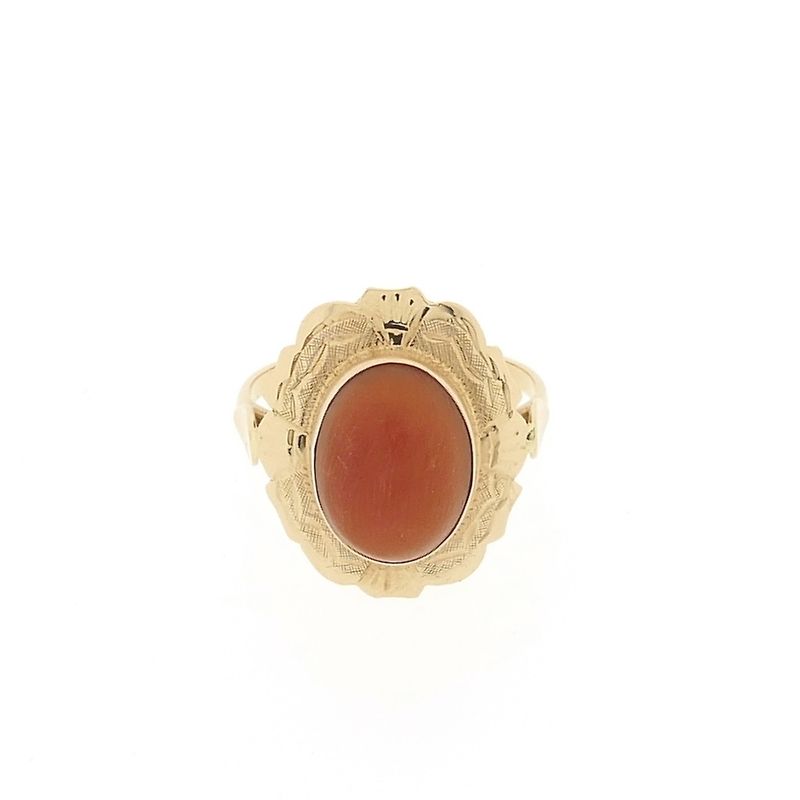 Image 3 of Rose gold ring with red coral | Vintage/antique