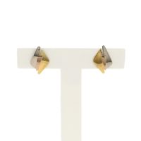 Tricolor gold stud earrings