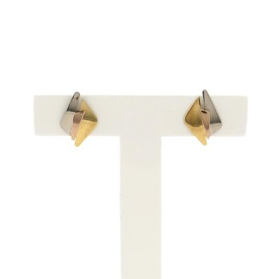 Image 1 of Tricolor gold stud earrings