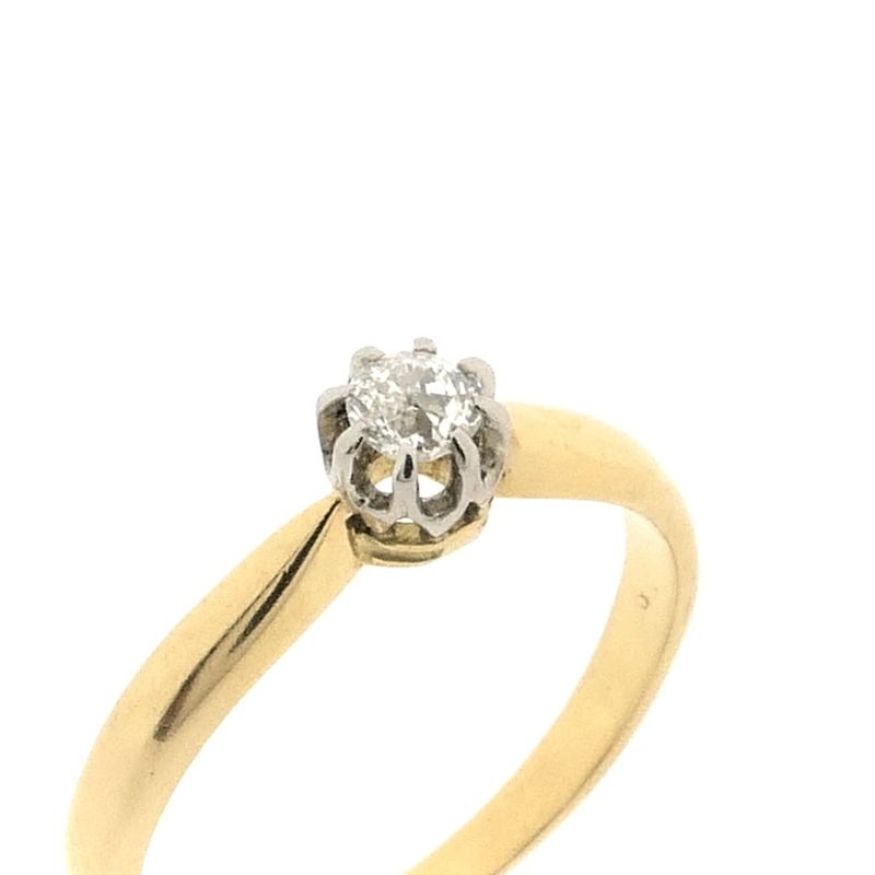 Image 3 of Gold solitaire ring with Bolshevik diamond