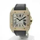 Image 7 of Cartier Santos 100 XL Automatic 2732 - W20071Y1; 18k gold watch with diamond setting