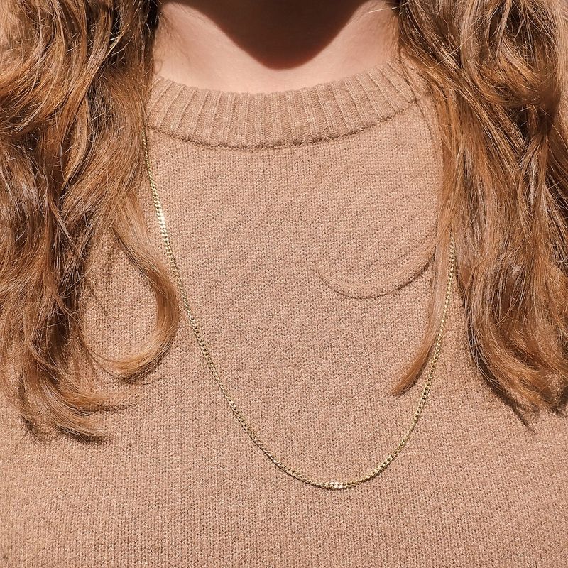 Image 2 of Gold gourmet link chain | 69.5 cm