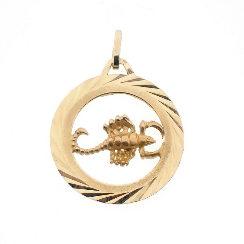 Image 5 of Gold zodiac sign pendant; Scorpio