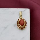 Image 8 of Antique gold pendant with blood coral