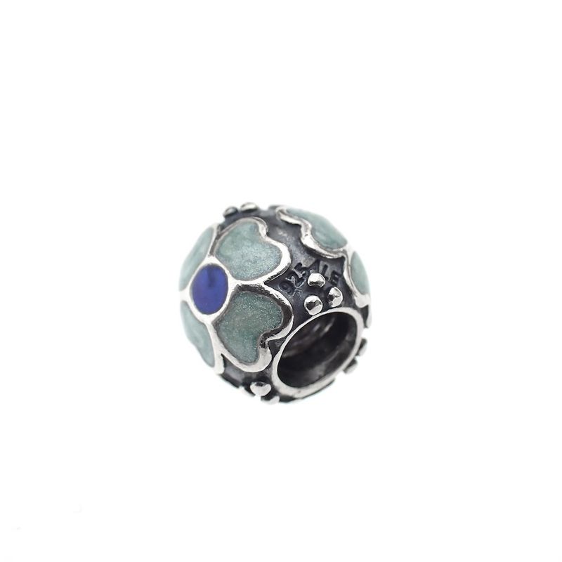 Image 5 of Pandora charm; Silver; Blue Daisy